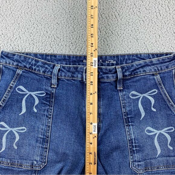 Old Navy Custom Upcycled Loose Hi-Rise Utility Pockets Straight Jean | Size:16P - Picture 10 of 16